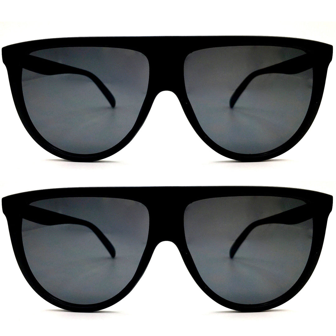 Oversized - 60mm Sunglasses SHADOW Thin Teardrop "BLACK" Oversized Flat Top Aviator Women KOLs