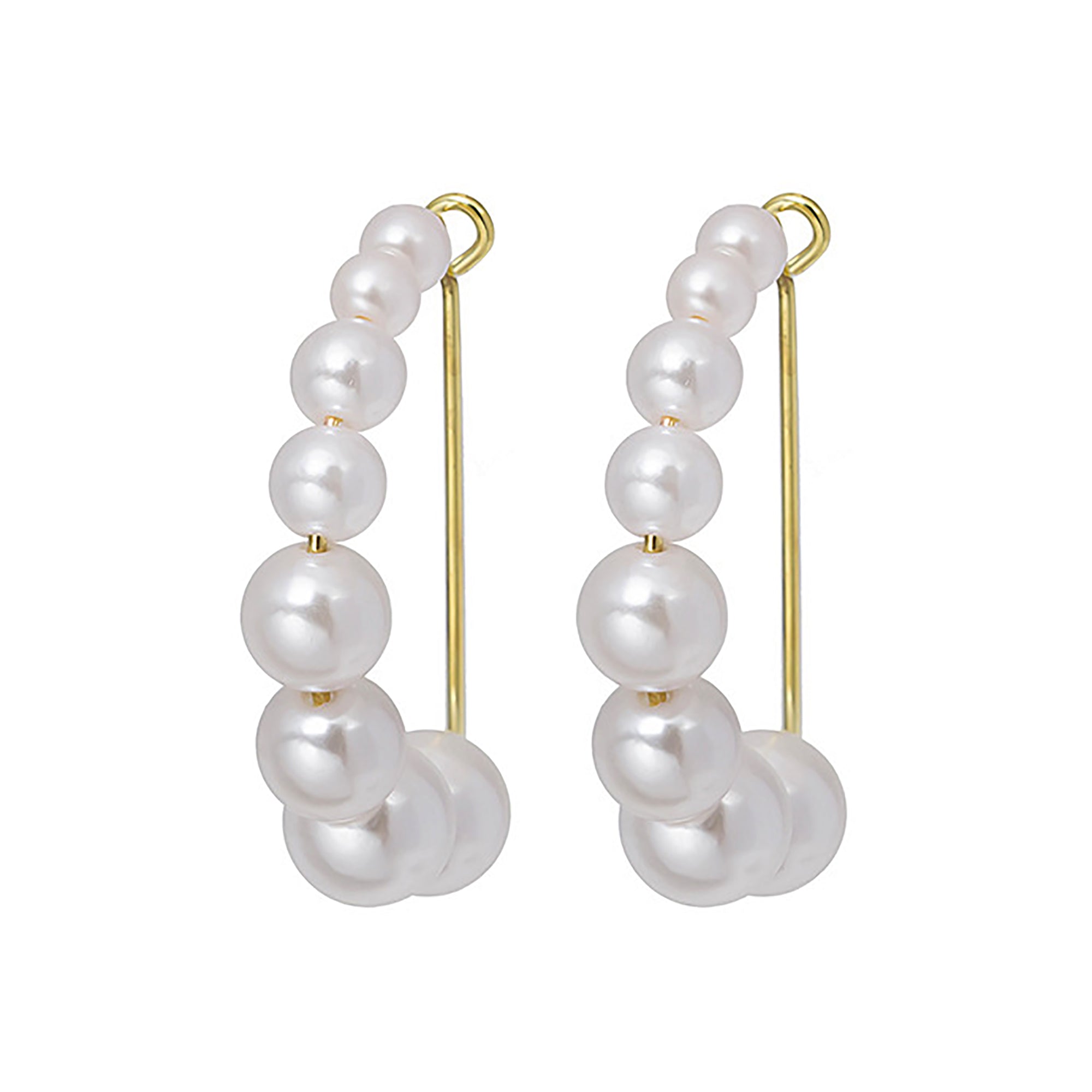 18K Gold Plated Pearl Hoop Earrings gift wedding party birthday anniversary