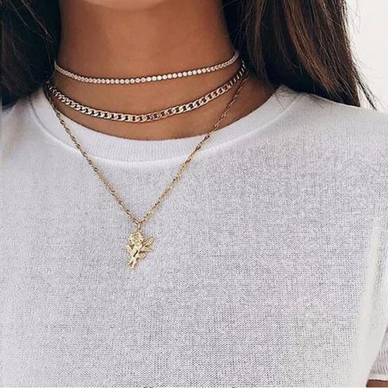 CZ Link Choker Necklace