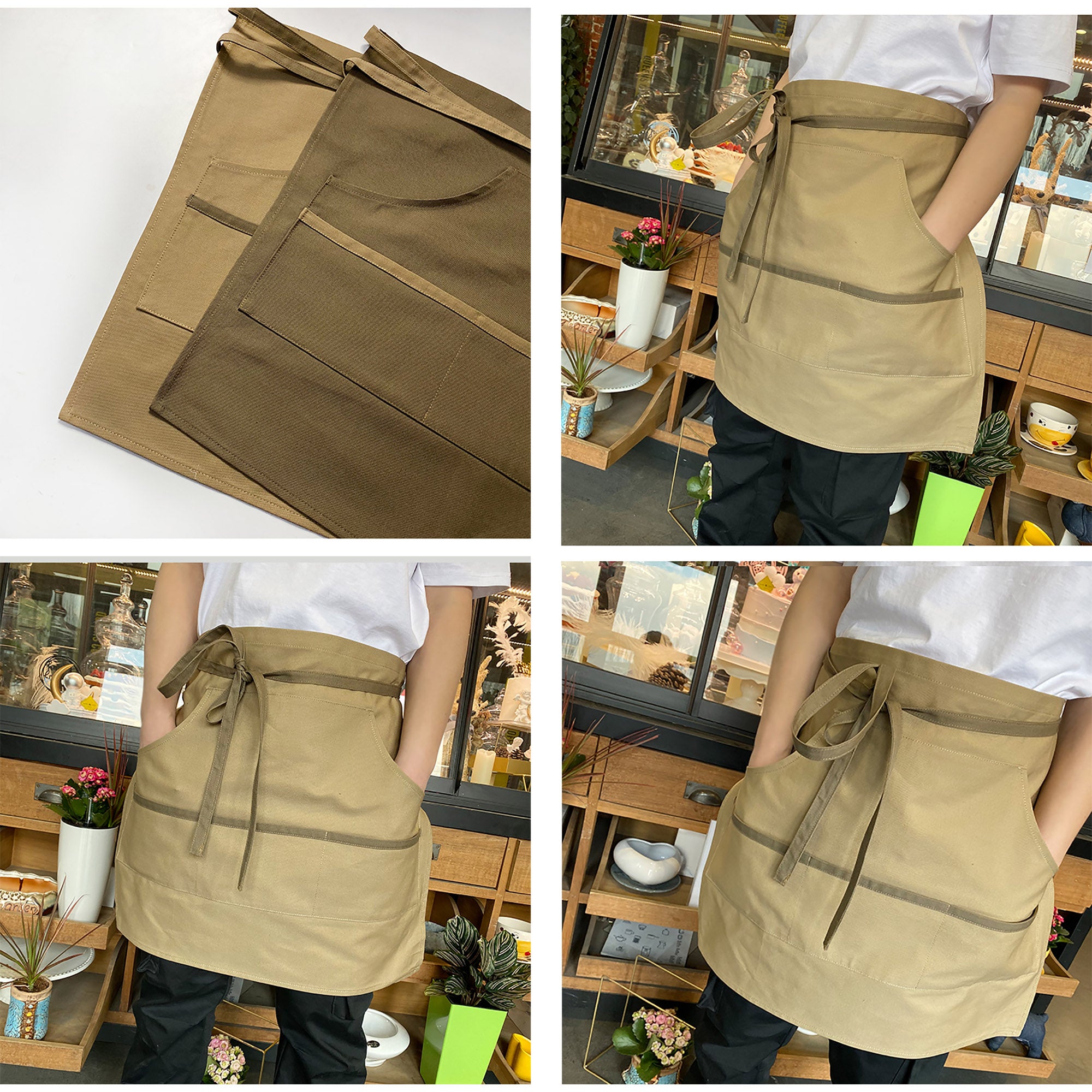 Unisex (6 Colors) Khaki Uniform Apron