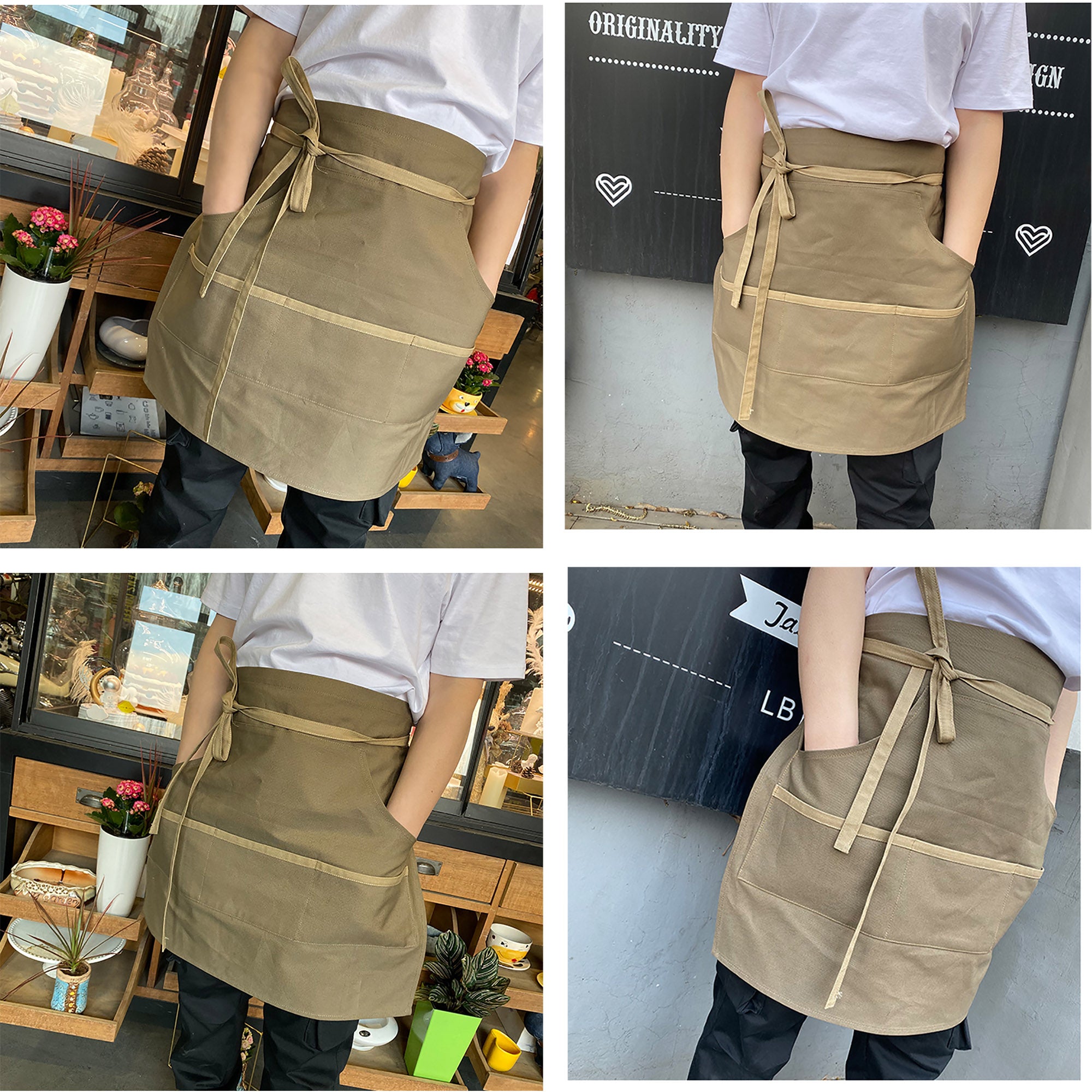 Unisex (6 Colors) Khaki Uniform Apron