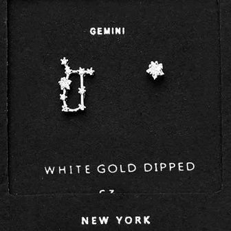 GEMINI CZ Star Earrings