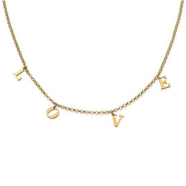 Personalized Initial Necklace - 14K Gold Dipped