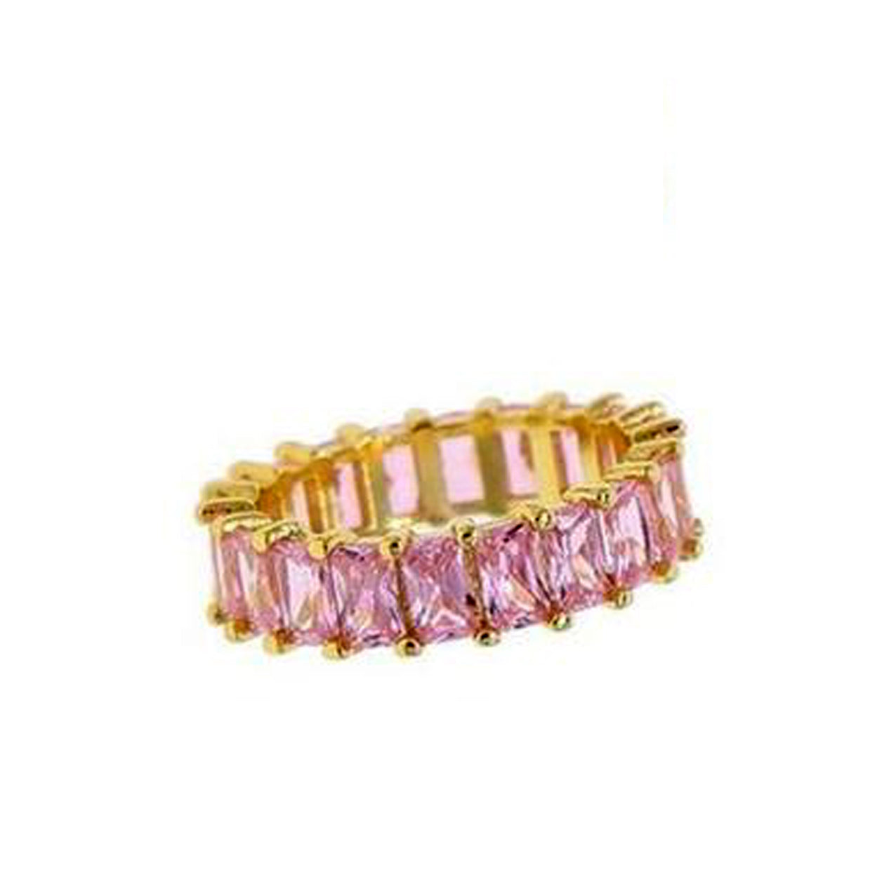 Single Color Emerald Cut Eternity Band Cz Ring