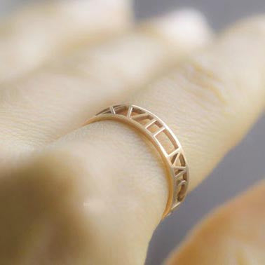 Personalized Hollow Initial Craft Ring