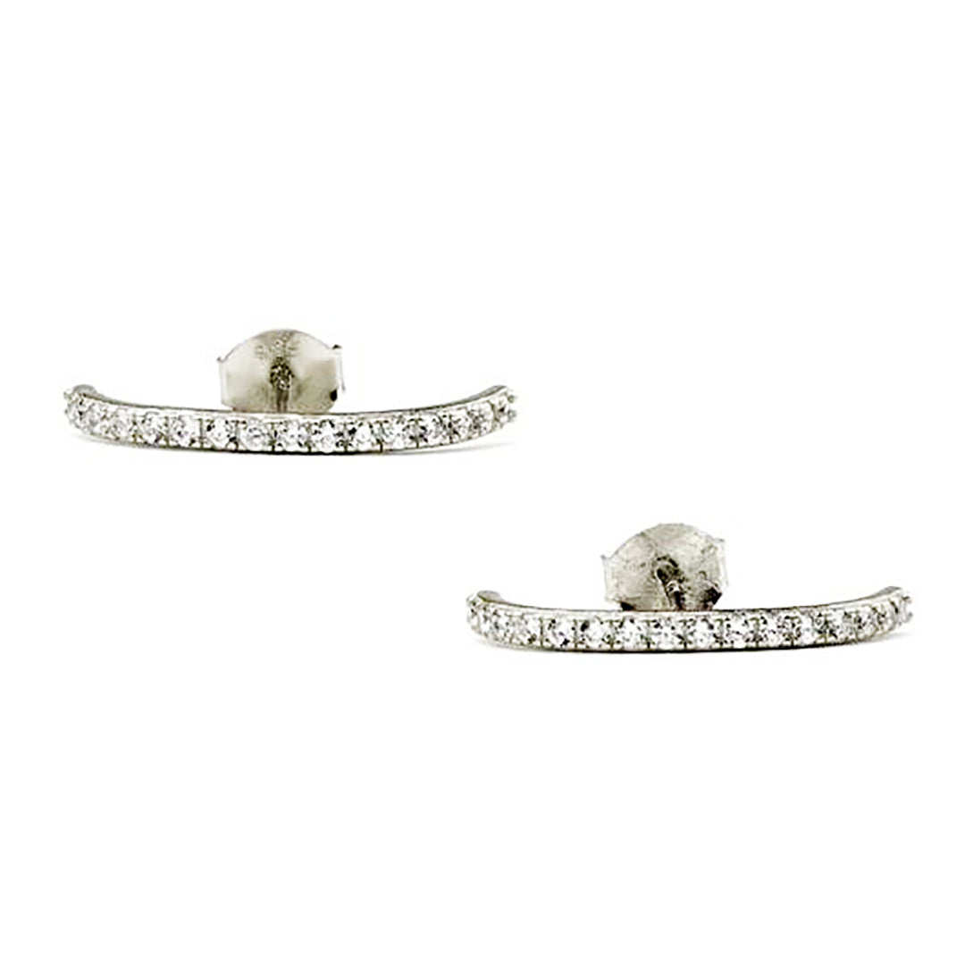 925 Sterling Silver / Gold Dipped Huggie Suspender Hoop Earrings