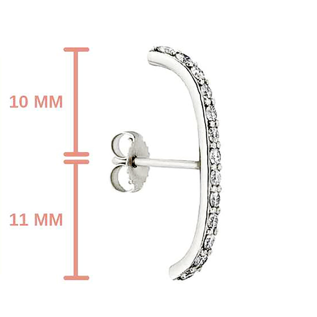 925 Sterling Silver / Gold Dipped Huggie Suspender Hoop Earrings