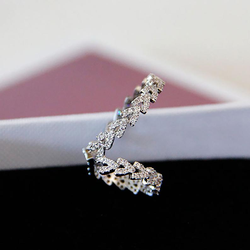 White Gold Plated CZ Deco Ear Cuff