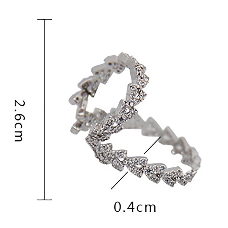 White Gold Plated CZ Deco Ear Cuff