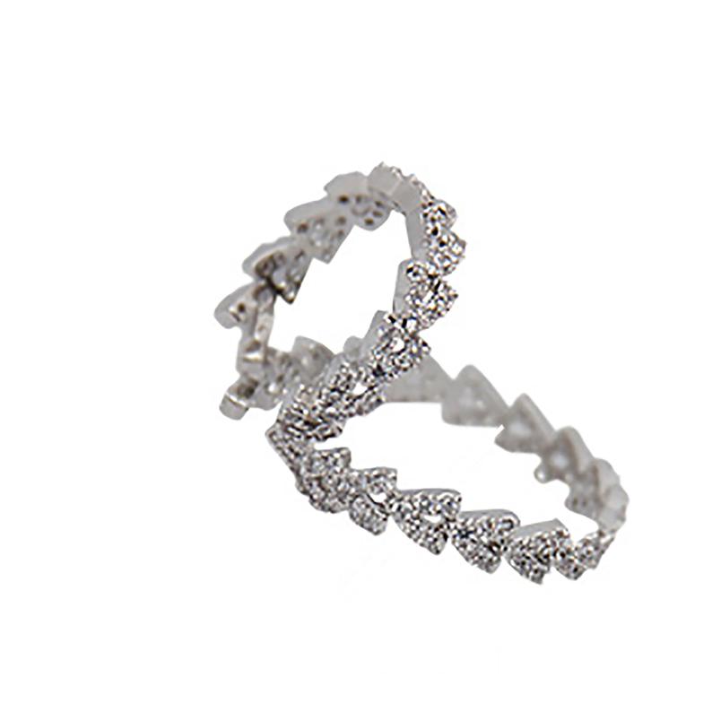 White Gold Plated CZ Deco Ear Cuff