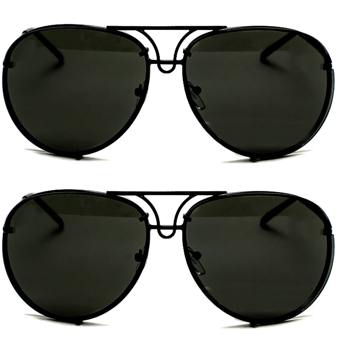 Oversized - 61mm MIRROR "Posche" OVERSIZED Women Sunglasses Aviator Flat Top