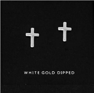 AnChus Gold Dipped Cross Stud Earrings