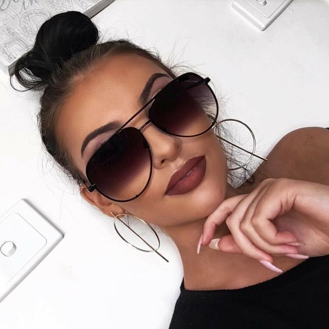 Oversized - 61mm Aviator OVERSIZED Women Sunglasses Aviator Flat Top Square