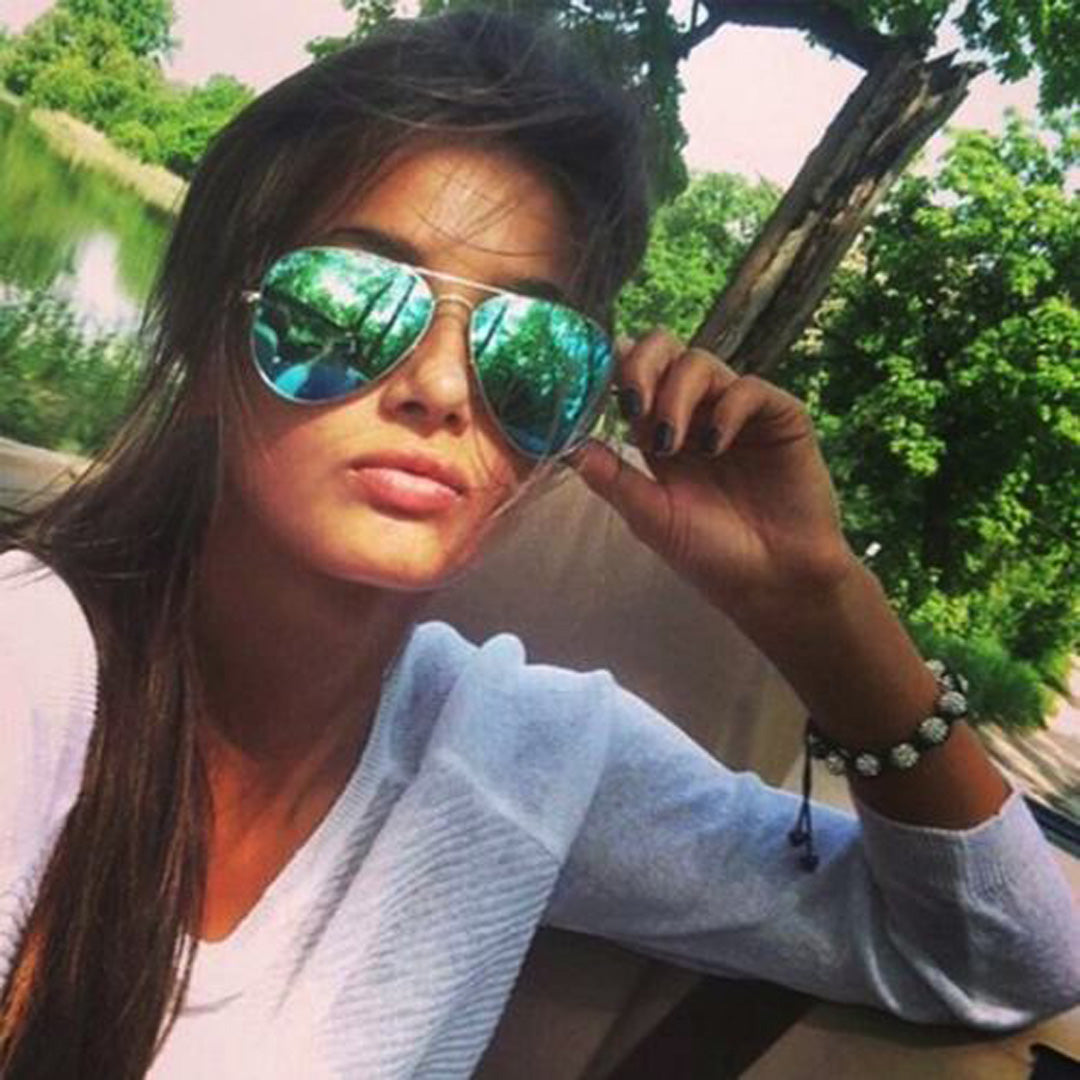 Oversized - 62mm Classy Green Aviator Sunglasses Vintage Eyewear Mirror Lens Men Women Glasses