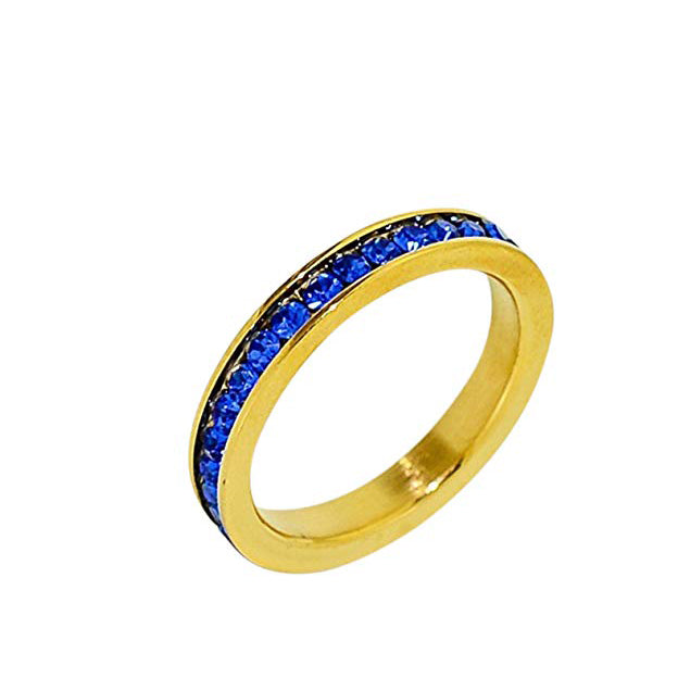 Stainless Steel Birthstone Ring -3mm