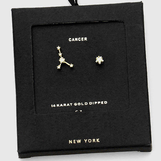 CANCER CZ Star Earrings