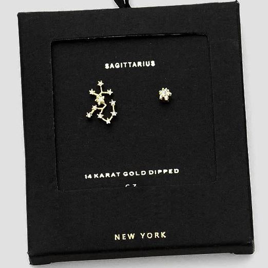 SAGITTARIUS CZ Star Earrings