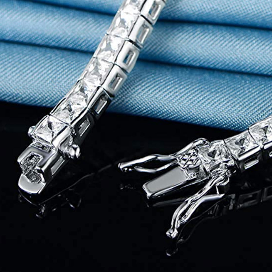 Princess Cut  CZ Link Bracelet