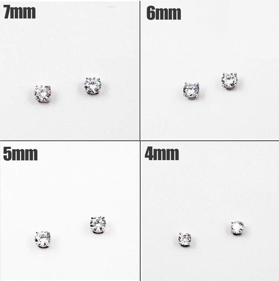 (CZ) AnChus 10mm Round CZ Stud Earrings