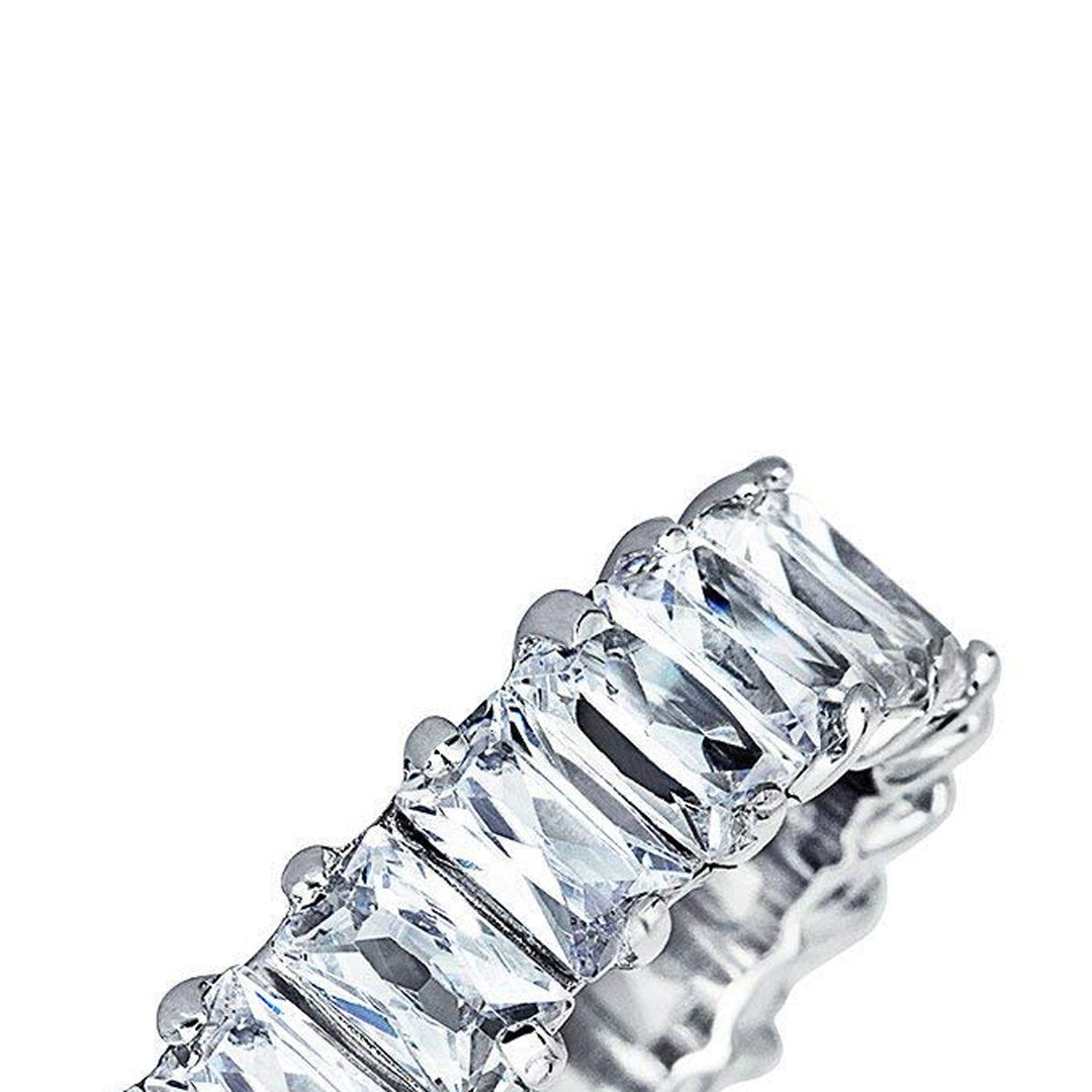 Single Color Emerald Cut Eternity Band Cz Ring