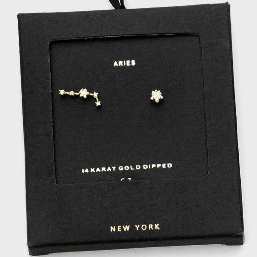 ARIES CZ Star Earrings