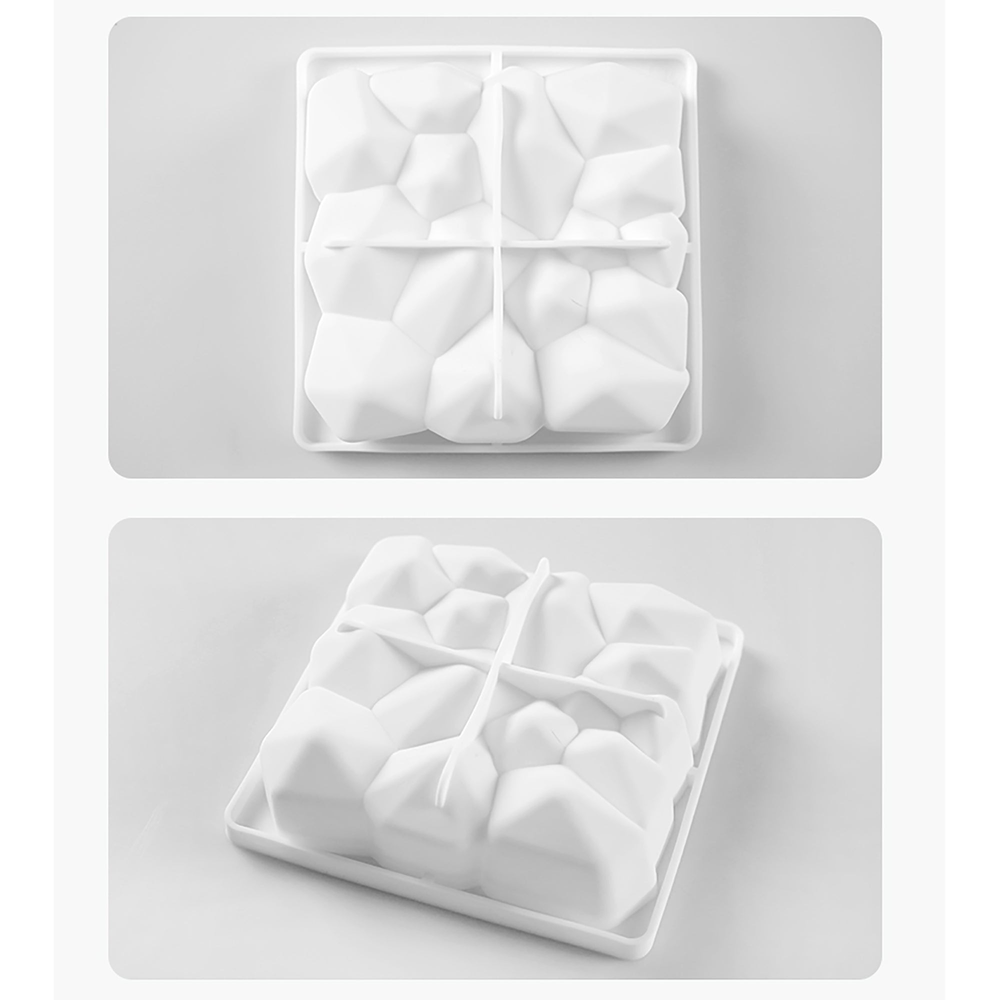 3D Silicone Mousse Cake Mold Square Twill Square Hill 3D Cupcake Jelly Cookie Muffin Soap Maker DIY Baking Tools Snow Candle Silicone Mold-Iceberg Resin Mountain Peak Decoration