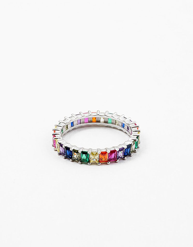 Rainbow CZ Eternity Band Ring