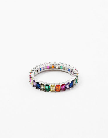 Rainbow CZ Eternity Band Ring