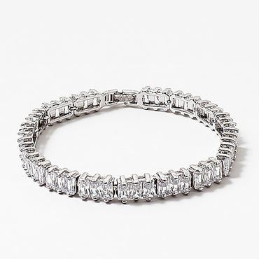 (0.25") Rectangle Shape Cubic Zirconia Bracelet