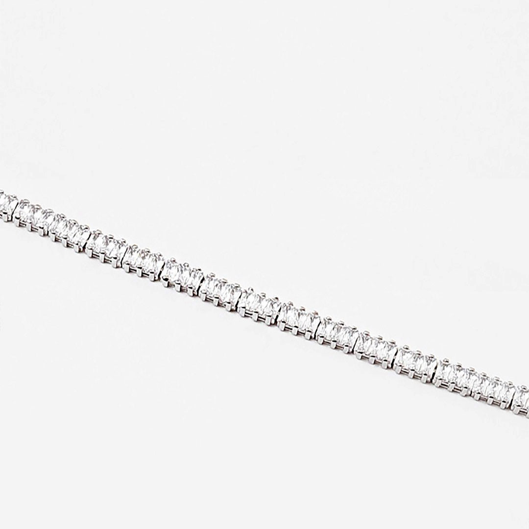 (0.25") Rectangle Shape Cubic Zirconia Bracelet