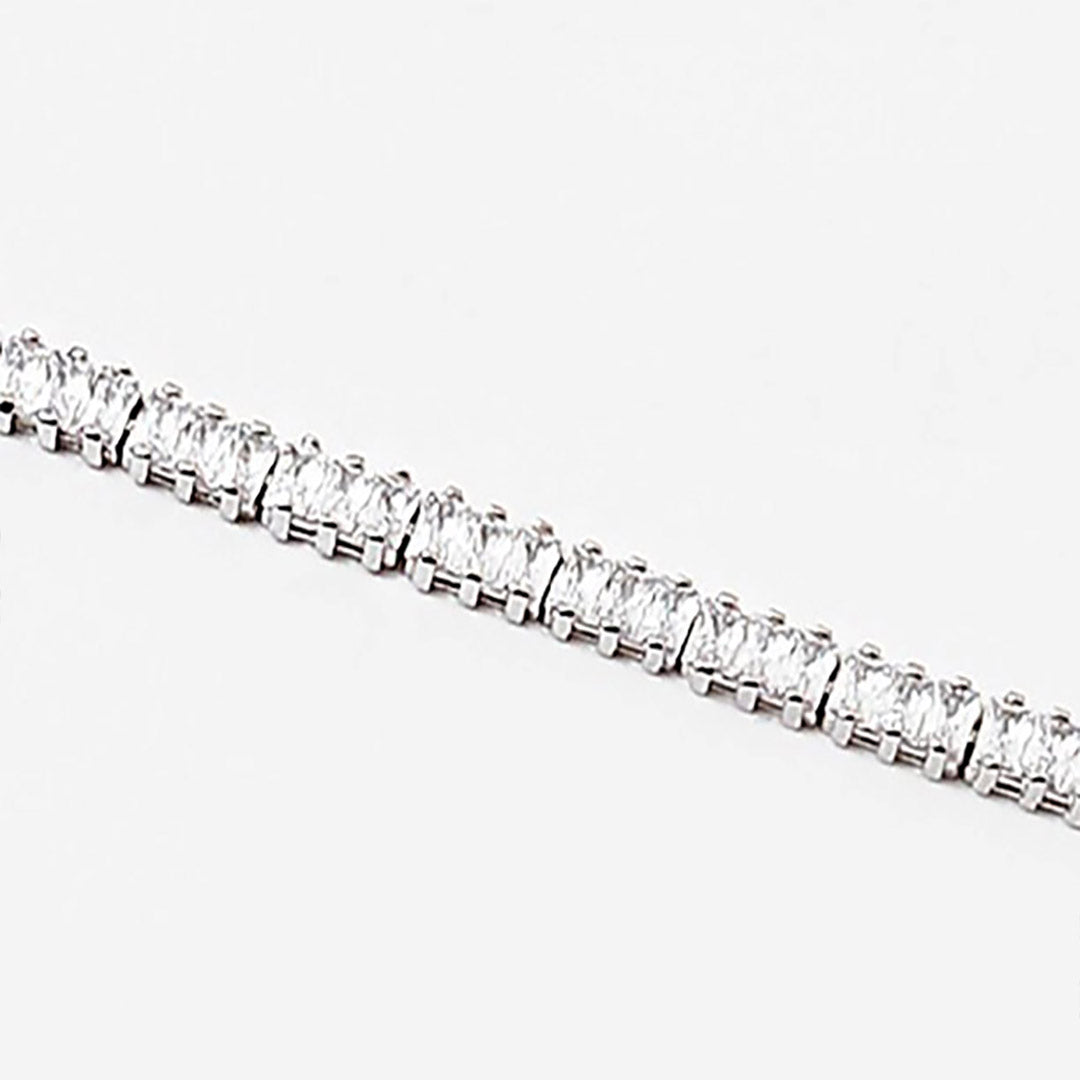 (0.25") Rectangle Shape Cubic Zirconia Bracelet