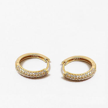 14K Gold Dipped /925 Sterling Silver Huggie Earrings