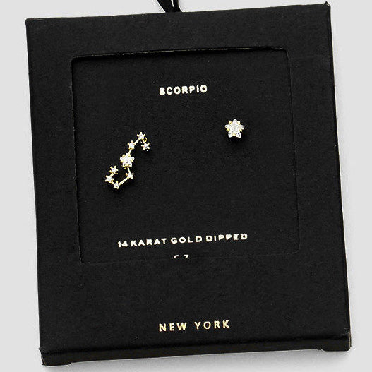 SCORPIO CZ Star Earrings