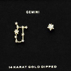 GEMINI CZ Star Earrings